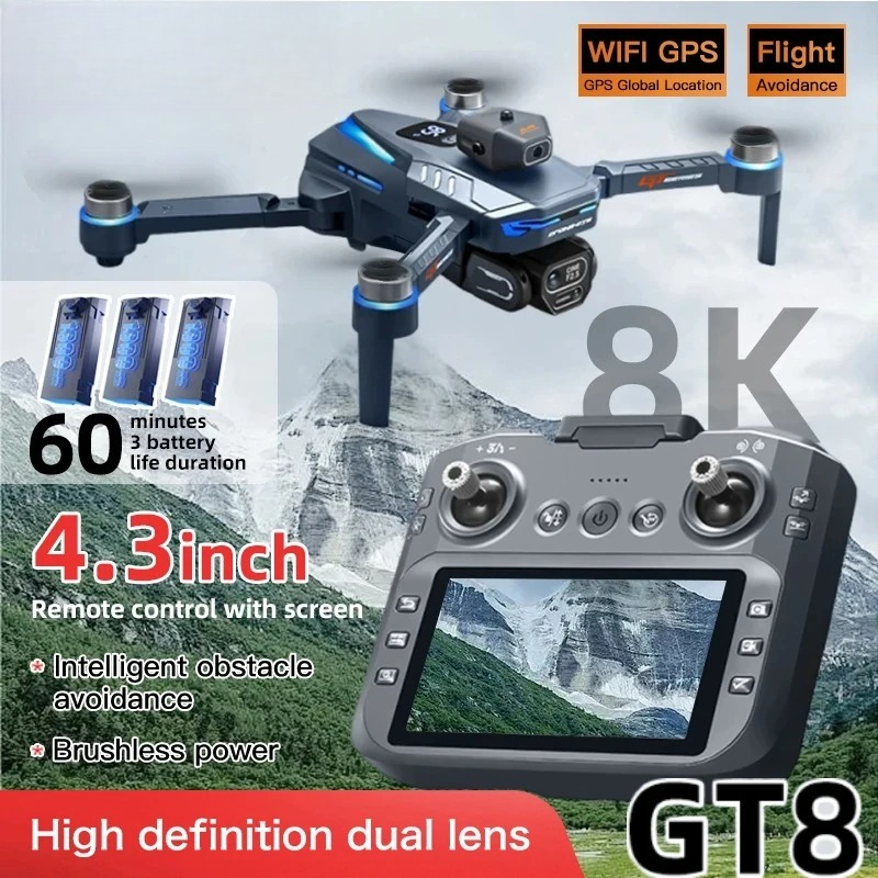 Drone Kit With Camera - Orijinal GT8 Drone 8K Profesyonel Çift